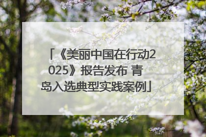 《美丽中国在行动2025》报告发布 青岛入选典型实践案例
