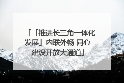 「推进长三角一体化发展」内联外畅 同心建设开放大通道