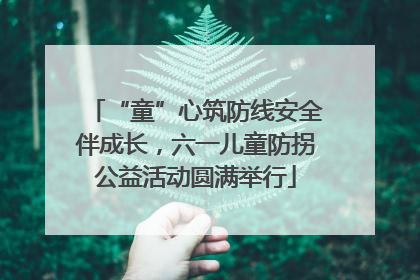 “童”心筑防线安全伴成长，六一儿童防拐公益活动圆满举行