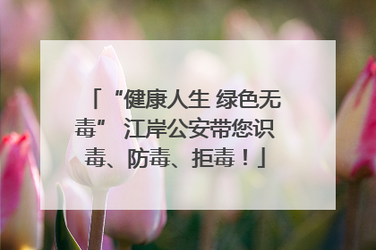 “健康人生 绿色无毒” 江岸公安带您识毒、防毒、拒毒！