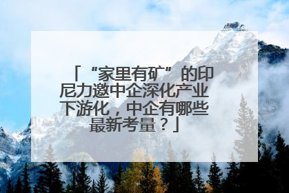 “家里有矿”的印尼力邀中企深化产业下游化，中企有哪些最新考量？