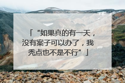 “如果真的有一天，没有案子可以办了，我秃点也不是不行”