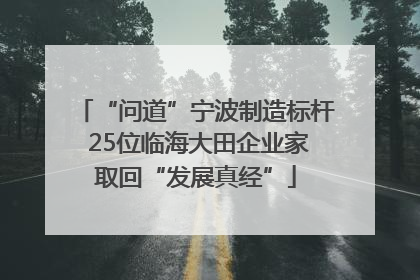 “问道”宁波制造标杆 25位临海大田企业家取回“发展真经”