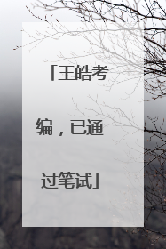 王皓考编，已通过笔试