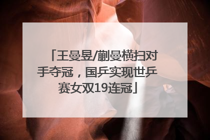 王曼昱/蒯曼横扫对手夺冠，国乒实现世乒赛女双19连冠