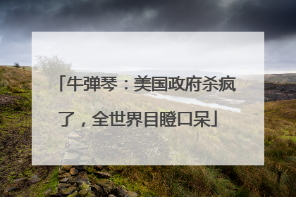 牛弹琴：美国政府杀疯了，全世界目瞪口呆