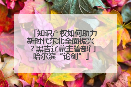 知识产权如何助力新时代东北全面振兴？黑吉辽蒙主管部门哈尔滨“论剑”