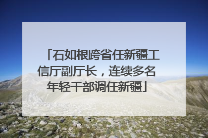 石如根跨省任新疆工信厅副厅长，连续多名年轻干部调任新疆