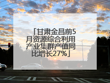 甘肃金昌前5月资源综合利用产业集群产值同比增长27%