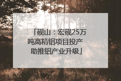砚山：宏砚25万吨高精铝项目投产 助推铝产业升级