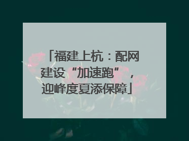 福建上杭：配网建设“加速跑”，迎峰度夏添保障