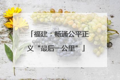 福建：畅通公平正义“最后一公里”