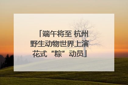 端午将至 杭州野生动物世界上演花式“粽”动员