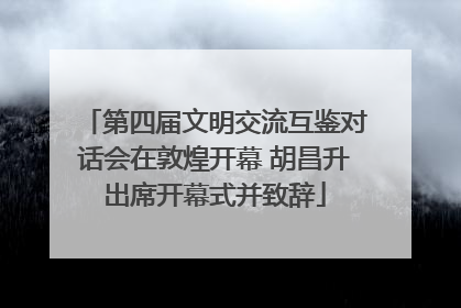 第四届文明交流互鉴对话会在敦煌开幕 胡昌升出席开幕式并致辞