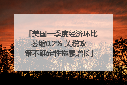 美国一季度经济环比萎缩0.2% 关税政策不确定性拖累增长
