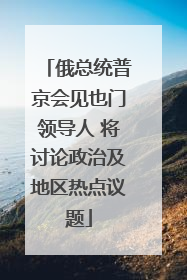 俄总统普京会见也门领导人 将讨论政治及地区热点议题