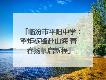 临汾市平阳中学：擎炬砺锋赴山海 青春扬帆启新程