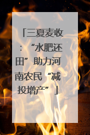 三夏麦收：“水肥还田”助力河南农民“减投增产”