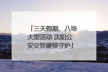 三天假期、八场大型活动 沈阳公安交警硬核守护