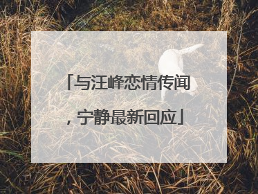 与汪峰恋情传闻，宁静最新回应