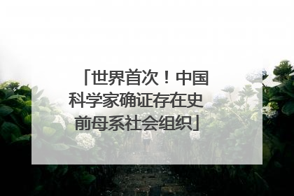 世界首次！中国科学家确证存在史前母系社会组织