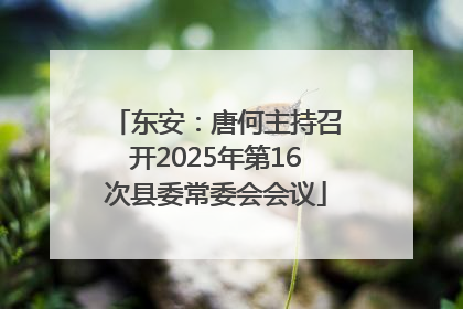 东安：唐何主持召开2025年第16次县委常委会会议