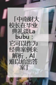 中南财大校长在毕业典礼谈Labubu：它可以作为经典案例来解析，AI难以给出答案