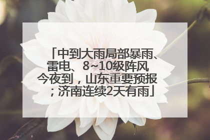 中到大雨局部暴雨、雷电、8~10级阵风今夜到，山东重要预报；济南连续2天有雨