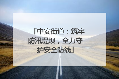 中安街道：筑牢防汛堤坝，全力守护安全防线