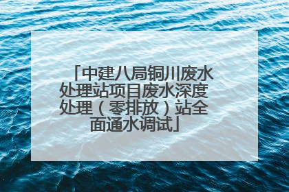 中建八局铜川废水处理站项目废水深度处理（零排放）站全面通水调试