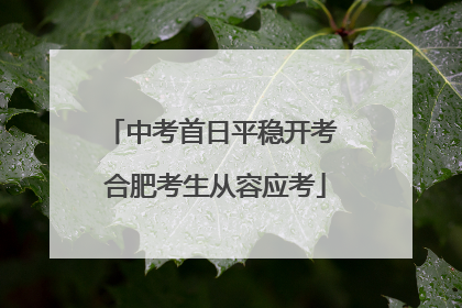中考首日平稳开考 合肥考生从容应考
