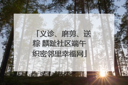 义诊、磨剪、送粽 麟趾社区端午织密邻里幸福网