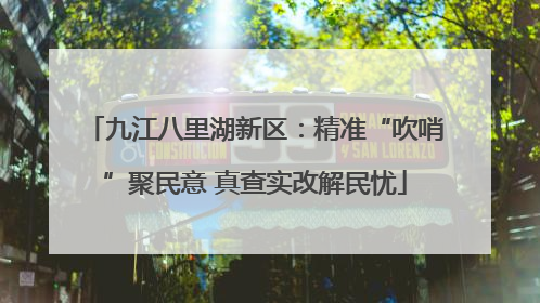 九江八里湖新区：精准“吹哨”聚民意 真查实改解民忧