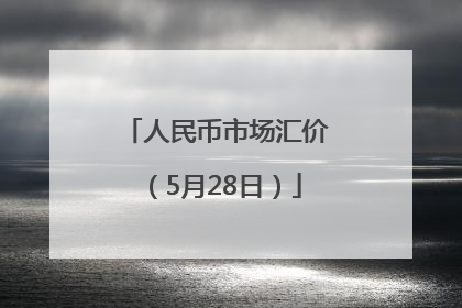 人民币市场汇价（5月28日）