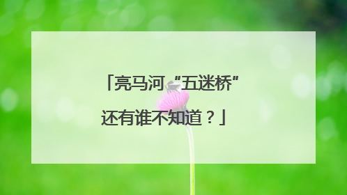 亮马河“五迷桥”还有谁不知道？