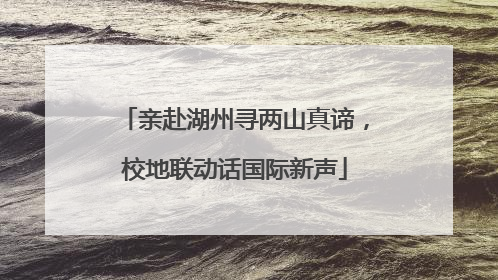 亲赴湖州寻两山真谛，校地联动话国际新声