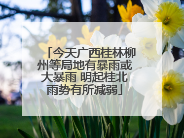 今天广西桂林柳州等局地有暴雨或大暴雨 明起桂北雨势有所减弱