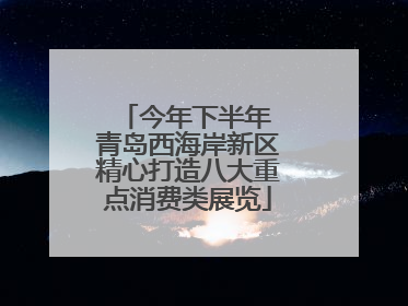 今年下半年 青岛西海岸新区精心打造八大重点消费类展览