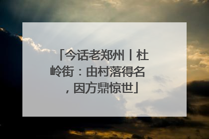 今话老郑州丨杜岭街：由村落得名，因方鼎惊世
