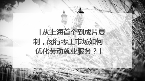 从上海首个到成片复制，闵行零工市场如何优化劳动就业服务？