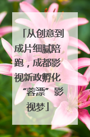 从创意到成片细腻陪跑，成都影视新政孵化“蓉漂”影视梦