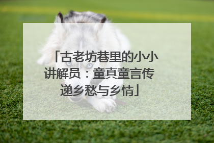古老坊巷里的小小讲解员：童真童言传递乡愁与乡情