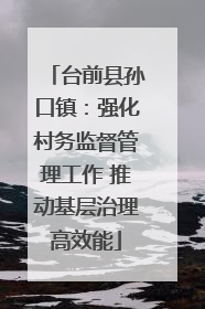 台前县孙口镇：强化村务监督管理工作 推动基层治理高效能