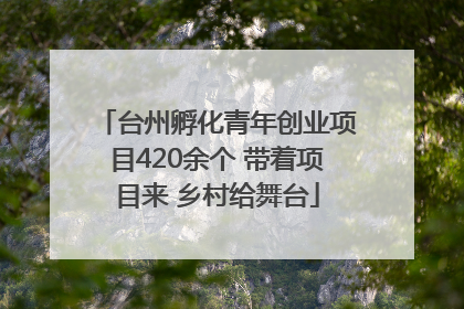 台州孵化青年创业项目420余个 带着项目来 乡村给舞台