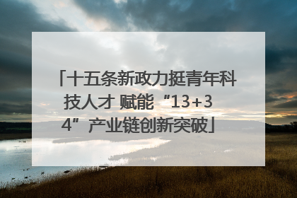 十五条新政力挺青年科技人才 赋能“13+34”产业链创新突破