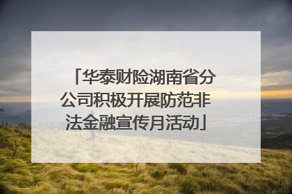 华泰财险湖南省分公司积极开展防范非法金融宣传月活动