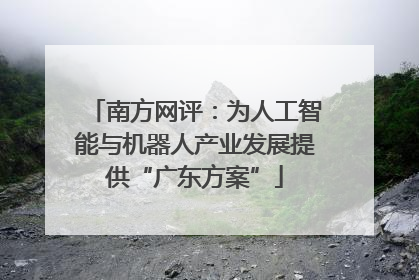 南方网评：为人工智能与机器人产业发展提供“广东方案”