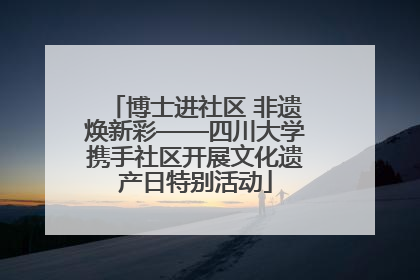 博士进社区 非遗焕新彩——四川大学携手社区开展文化遗产日特别活动