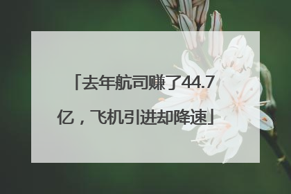 去年航司赚了44.7亿，飞机引进却降速