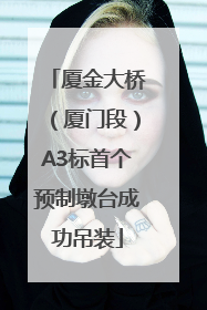 厦金大桥（厦门段）A3标首个预制墩台成功吊装